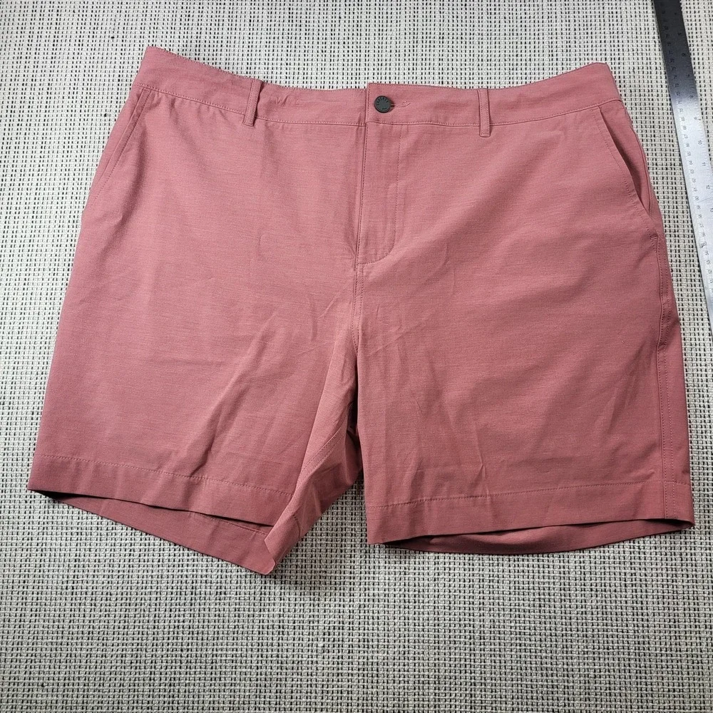 Faherty All Day Shorts Mens 38 Pink Chino Stretch Microfiber 8 Inseam‎ Casual